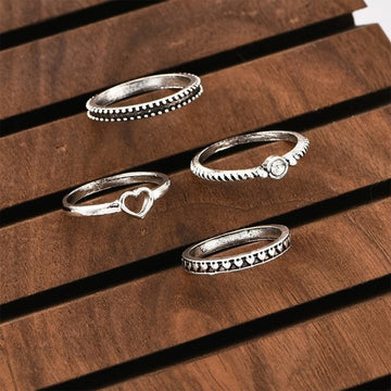 6Pcs/Set Bohemian Vintage Round Hollow Geometric Rings for Women Fashion Cross Twist Open Ring Knuckle Finger Rings Jewelry daiiibabyyy
